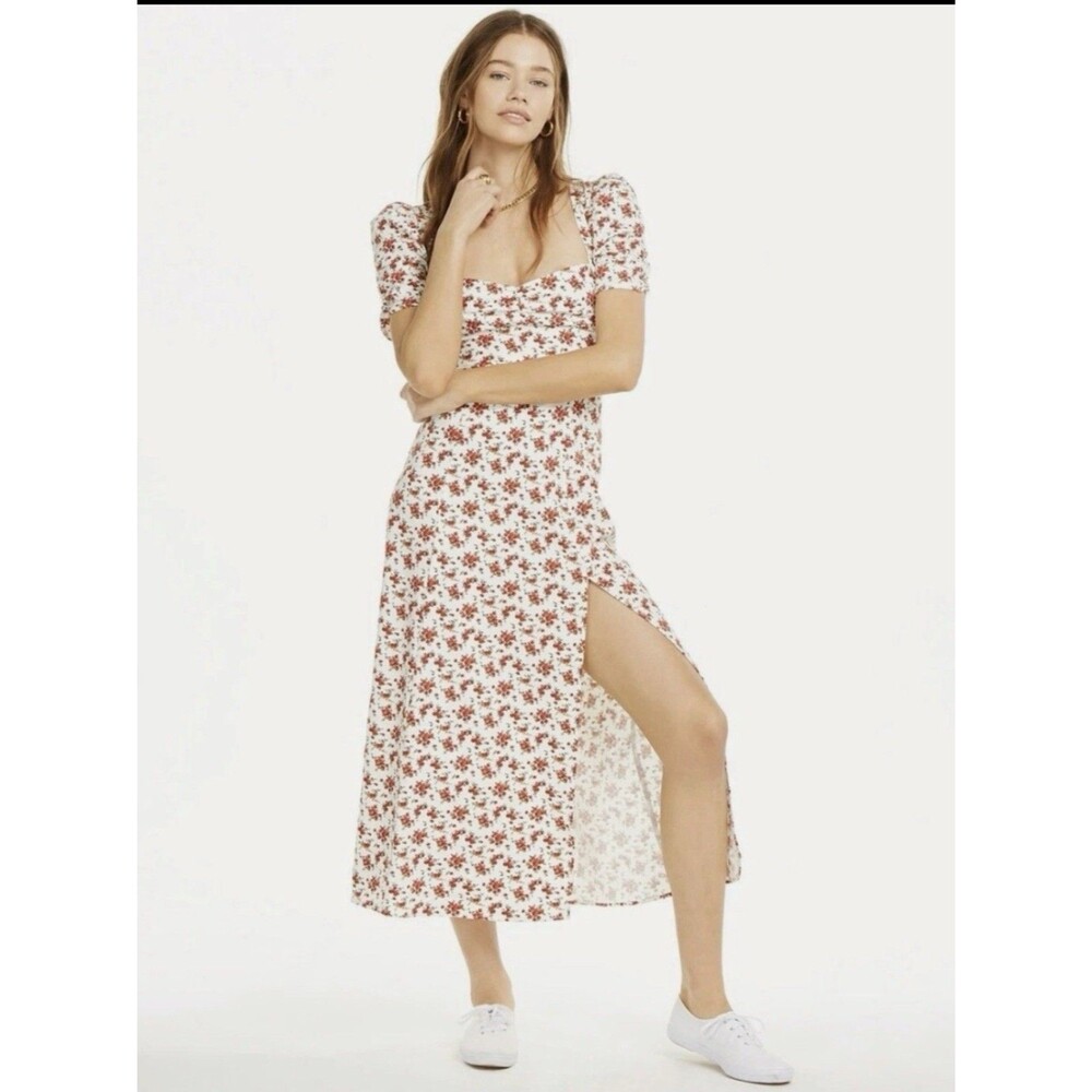 Danielle Bernstein We Wore What Floral Puff Sleeve Mini Midi Dress Sz 22 Cottage